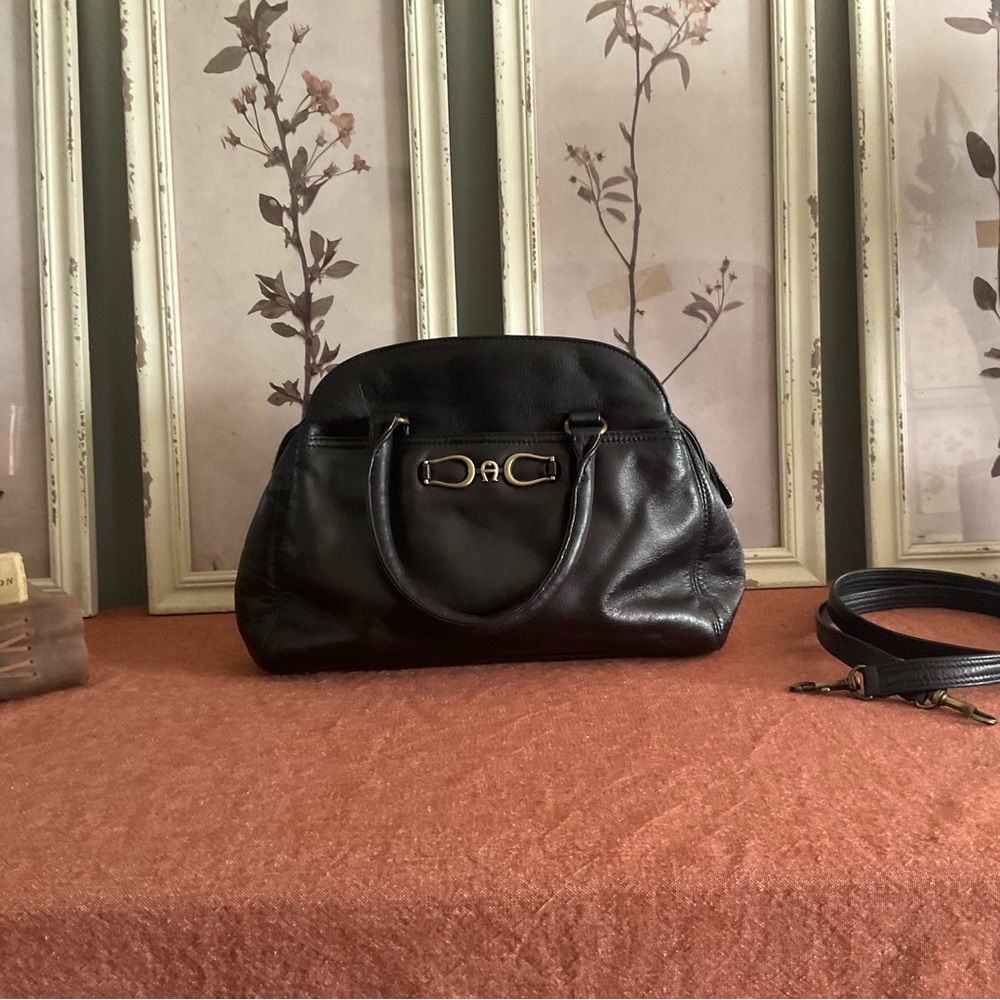 Etienne Aigner Black Purse with Shoulder Strap